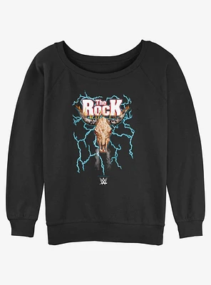 WWE The Rock Bull Skull Womens Slouchy Sweatshirt