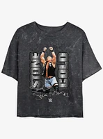 WWE Stone Cold Signature Mineral Wash Womens Crop T-Shirt