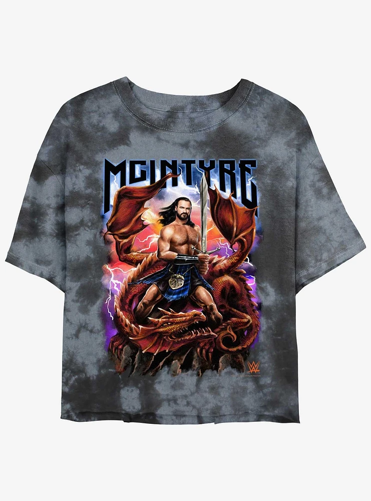 WWE Drew McIntyre Dragon Tie Dye Crop Girls T-Shirt