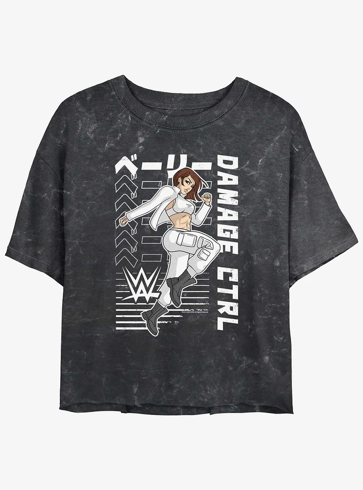 WWE Damage CTRL Bayley Kanji Action Anime Portrait Mineral Wash Womens Crop T-Shirt