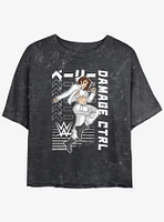 WWE Damage CTRL Bayley Kanji Action Anime Portrait Mineral Wash Womens Crop T-Shirt