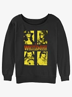 WWE WrestleMania Legends The Undertaker Ultimate Warrior Jake Thee Snake and Bret Hart Womens Slouchy Sweatshirt