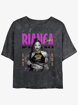 WWE Bianca Belair Bling Mineral Wash Womens Crop T-Shirt