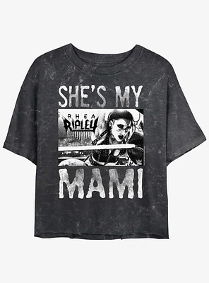 WWE Rhea Ripley She's My Mami Mineral Wash Womens Crop T-Shirt