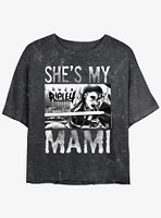 WWE Rhea Ripley She's My Mami Mineral Wash Womens Crop T-Shirt