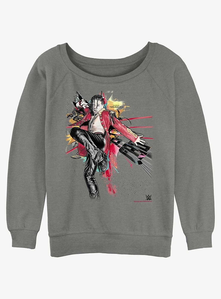 WWE Shinsuke Nakamura Color Pop Womens Slouchy Sweatshirt