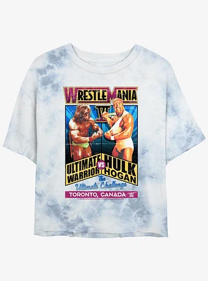 WWE WrestleMania 6 The Ultimate Challenge Warrior Vs. Hulk Hogan Tie Dye Crop Girls T-Shirt