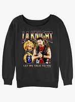 WWE LA Knight Let Me Talk To Ya Collage Womens Slouchy Sweatshirt