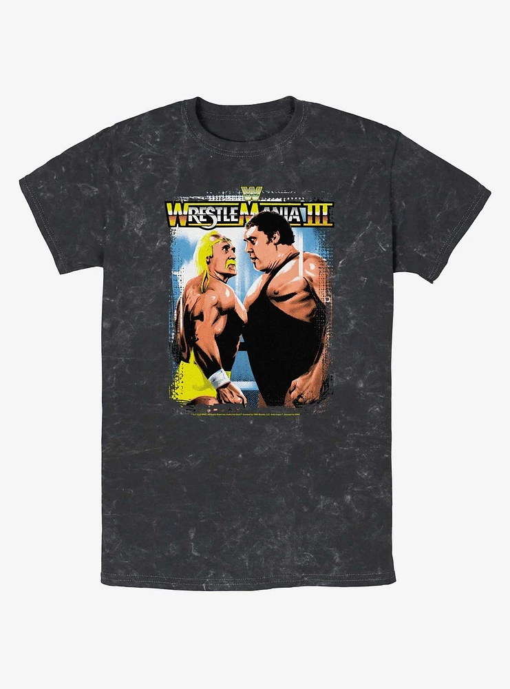 WWE RetroMania Hulk Hogan vs Andre The Giant Mineral Wash T-Shirt