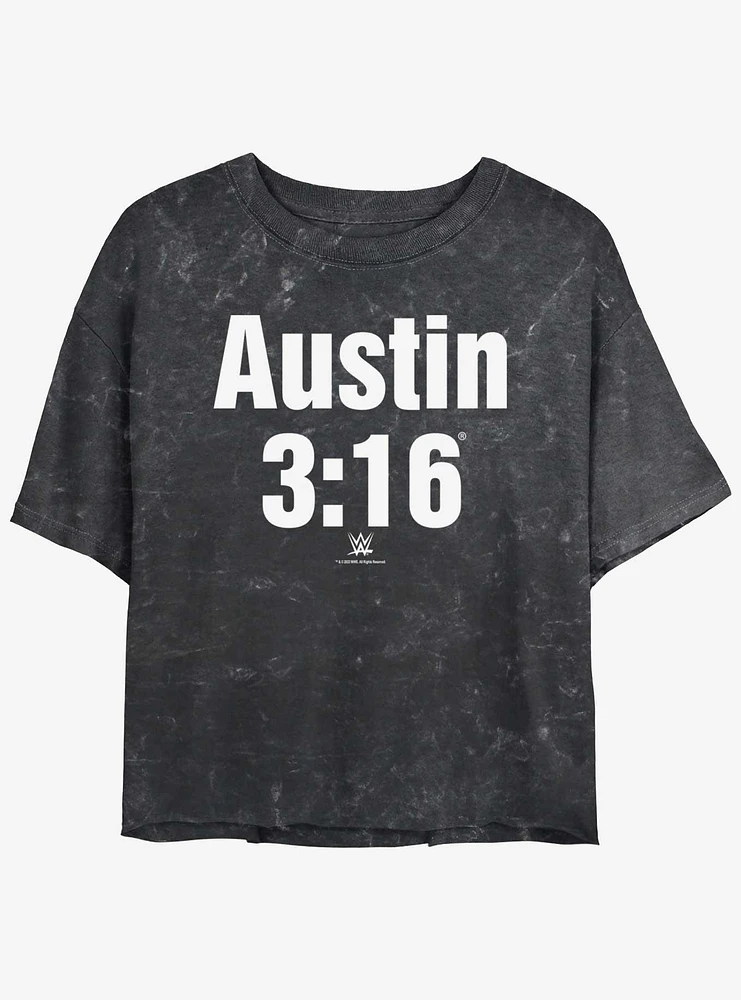 WWE Austin 3:16 Mineral Wash Girls Crop T-Shirt