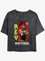 WWE Rey Mysterio Mineral Wash Girls Crop T-Shirt