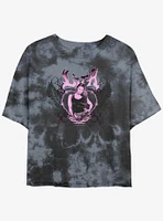 WWE Lita Gothic Y2K Style Portrait Tie Dye Crop Girls T-Shirt