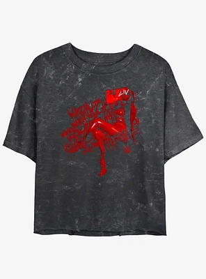 WWE Liv Morgan Watch Me Red Portrait Mineral Wash Girls Crop T-Shirt