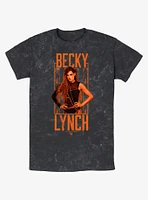 WWE Becky Lynch Portrait Logo Mineral Wash T-Shirt