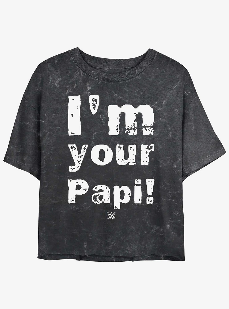 WWE Papi Eddie Guerrero Mineral Wash Girls Crop T-Shirt