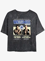 WWE WrestleMania X7 The Rock Vs Steve Austin Mineral Wash Girls Crop T-Shirt