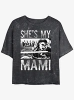 WWE Rhea Ripley She's My Mami Mineral Wash Girls Crop T-Shirt