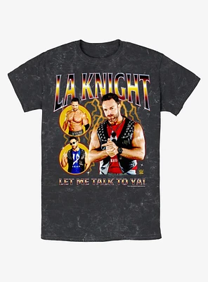 WWE LA Knight Let Me Talk To Ya Collage Mineral Wash T-Shirt