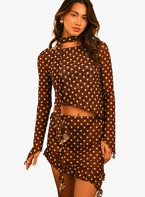 Dippin' Daisy's Love Story Swim Cover-Up Set Dotted Brown