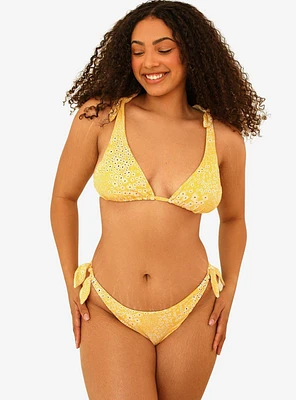 Dippin' Daisy's Lucy Side Knots Cheeky Swim Bottom Golden Ditsy