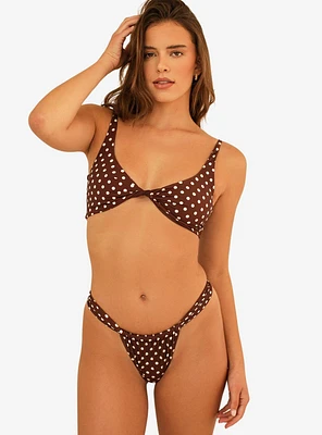 Dippin' Daisy's Mirage V-Cut Neckline Swim Top Dotted Brown