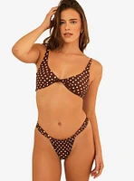 Dippin' Daisy's Mirage V-Cut Neckline Swim Top Dotted Brown