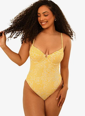 Dippin' Daisy's Saltwater Thigh High Swim One Piece Golden Ditsy