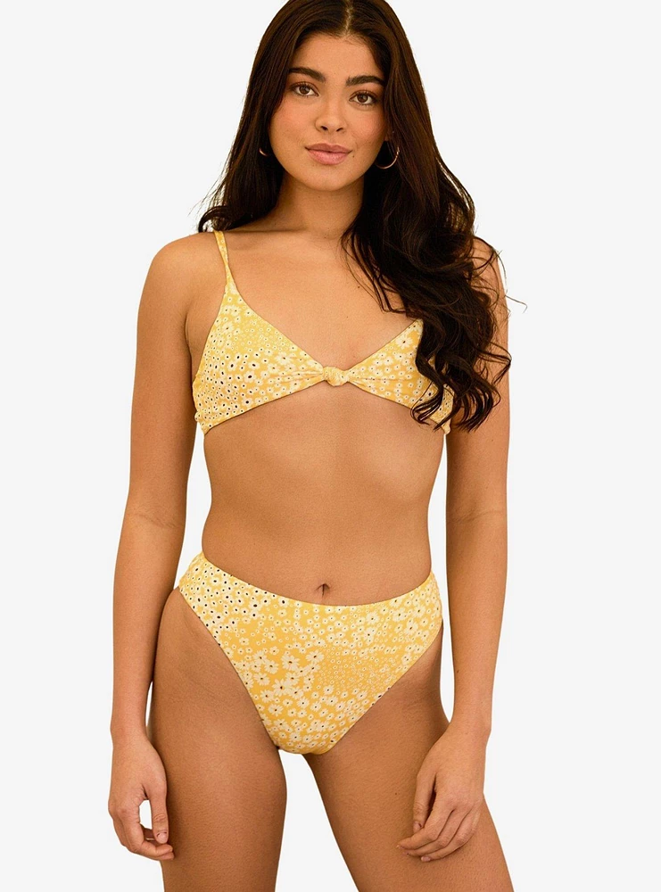 Dippin' Daisy's Seashore High Waist Cheeky Swim Bottom Golden Ditsy