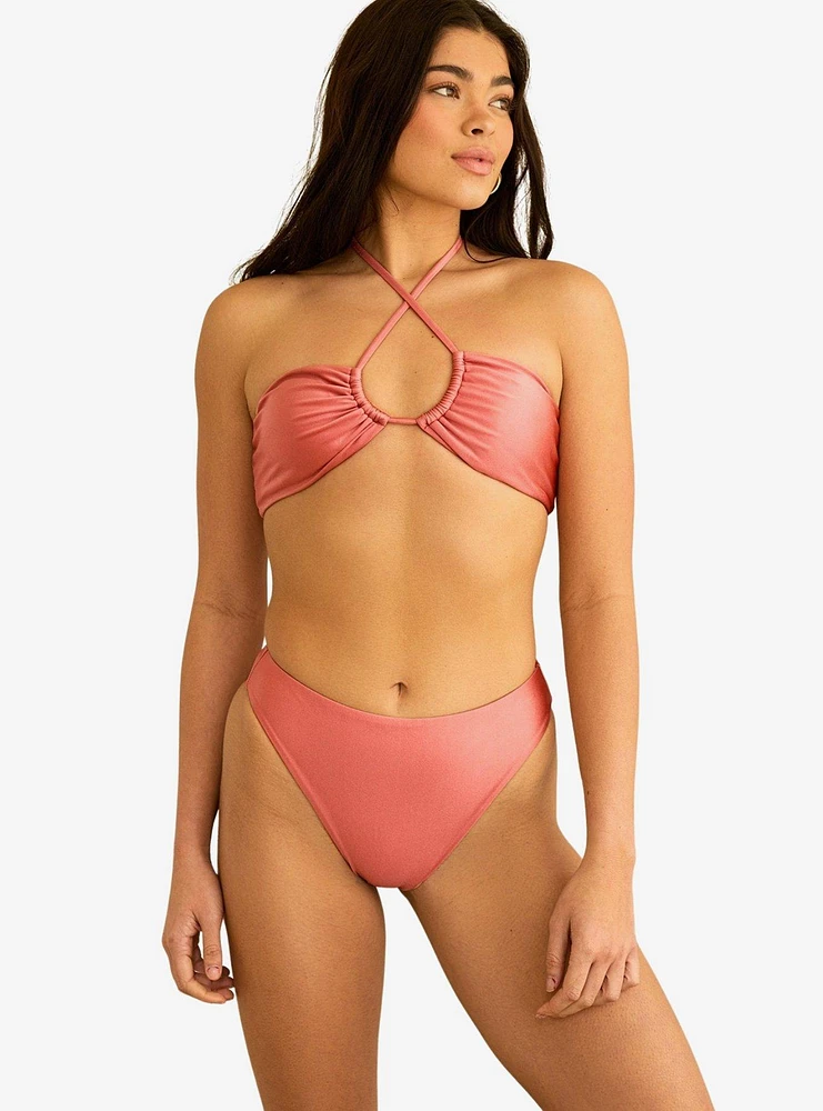 Dippin' Daisy's Amalfi String Tie Bandeau Swim Top Dusty Rose