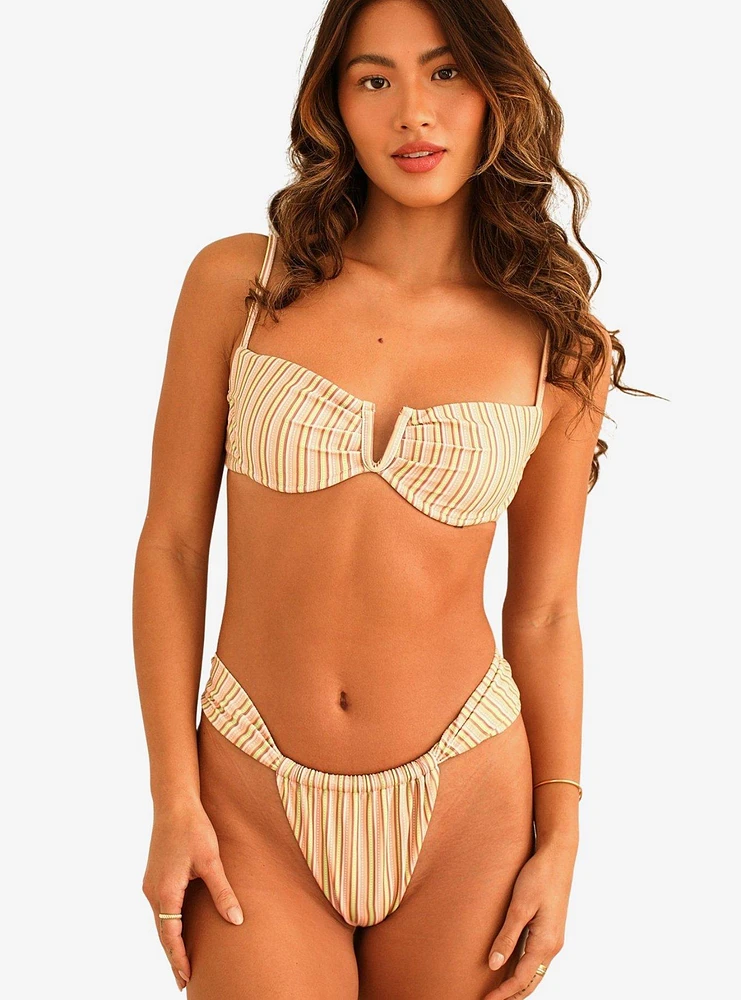 Dippin' Daisy's Bisou Cheeky Swim Bottom Nostalgia Stripe