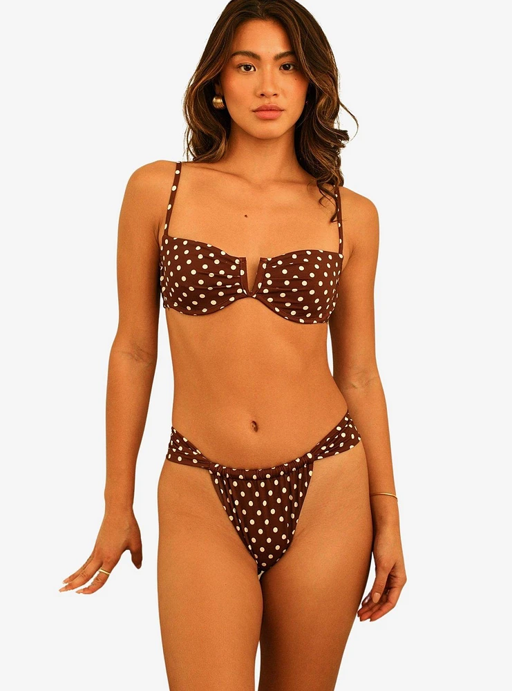 Dippin' Daisy's Diana Underwire Swim Top Dotted Brown