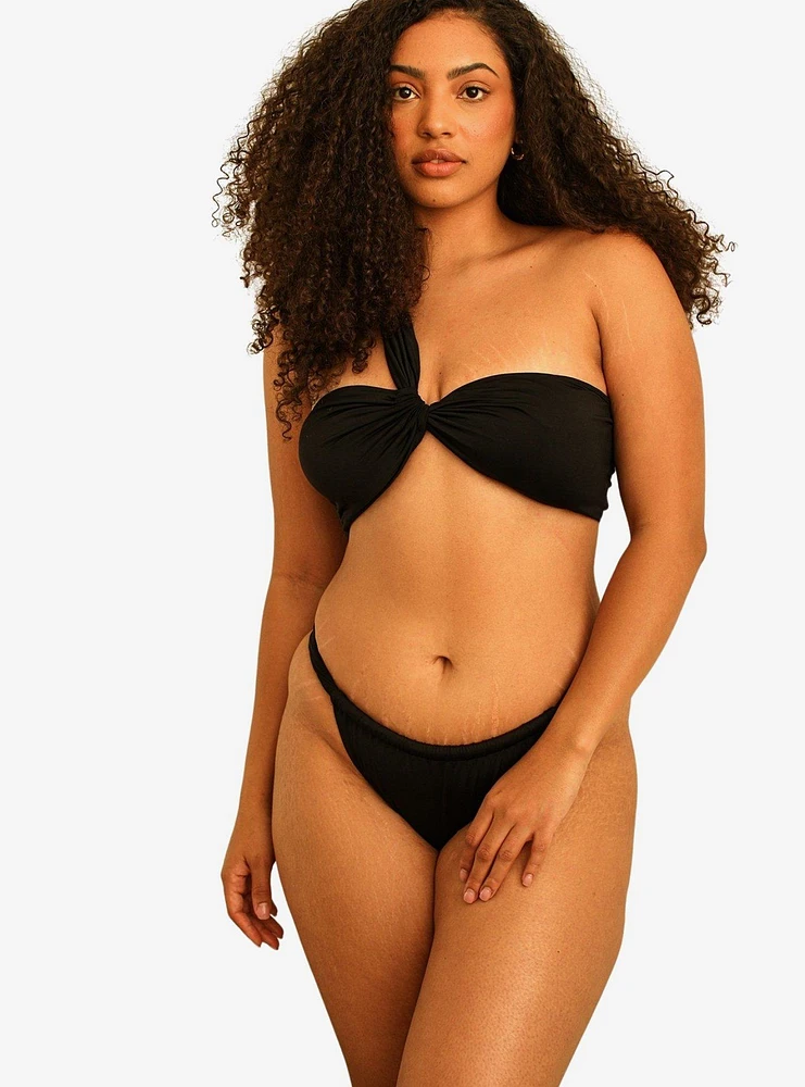 Dippin' Daisy's Frankie Asymmetrical Bandeau Swim Top Black