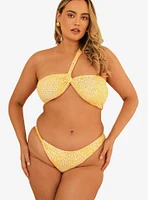 Dippin' Daisy's Frankie Asymmetrical Bandeau Swim Top Golden Ditsy