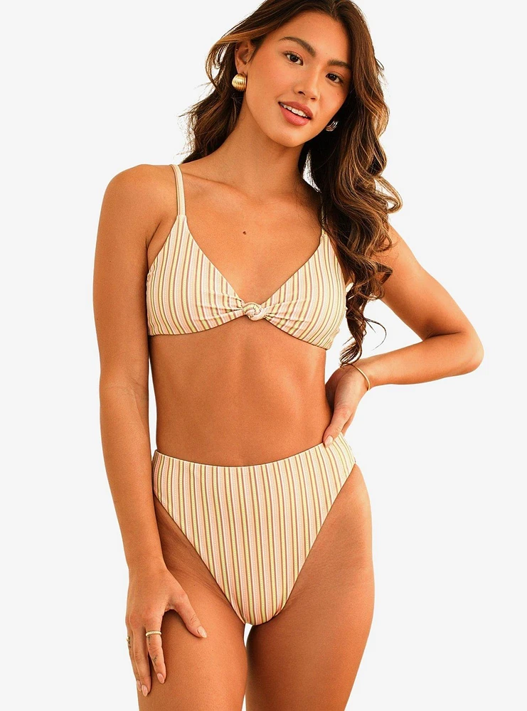 Dippin' Daisy's Zen Knotted Triangle Swim Top Nostalgia Stripe