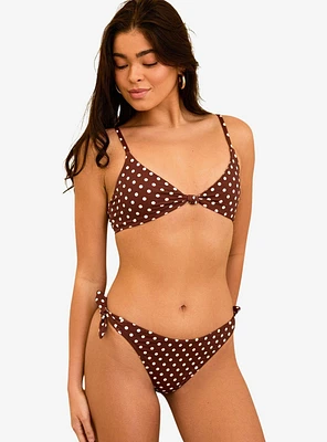Dippin' Daisy's Zen Knotted Triangle Swim Top Dotted