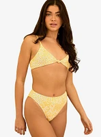 Dippin' Daisy's Zen Knotted Triangle Swim Top Golden Ditsy