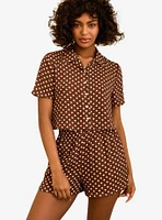 Dippin' Daisy's Slumber Party Pajama Set Dotted Brown