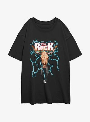 WWE The Rock Bull Skull Womens Oversized T-Shirt