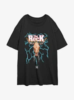 WWE The Rock Bull Skull Womens Oversized T-Shirt