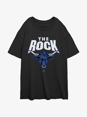 WWE The Rock Logo Womens Oversized T-Shirt