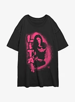 WWE Lita Stencil Portrait Womens Oversized T-Shirt