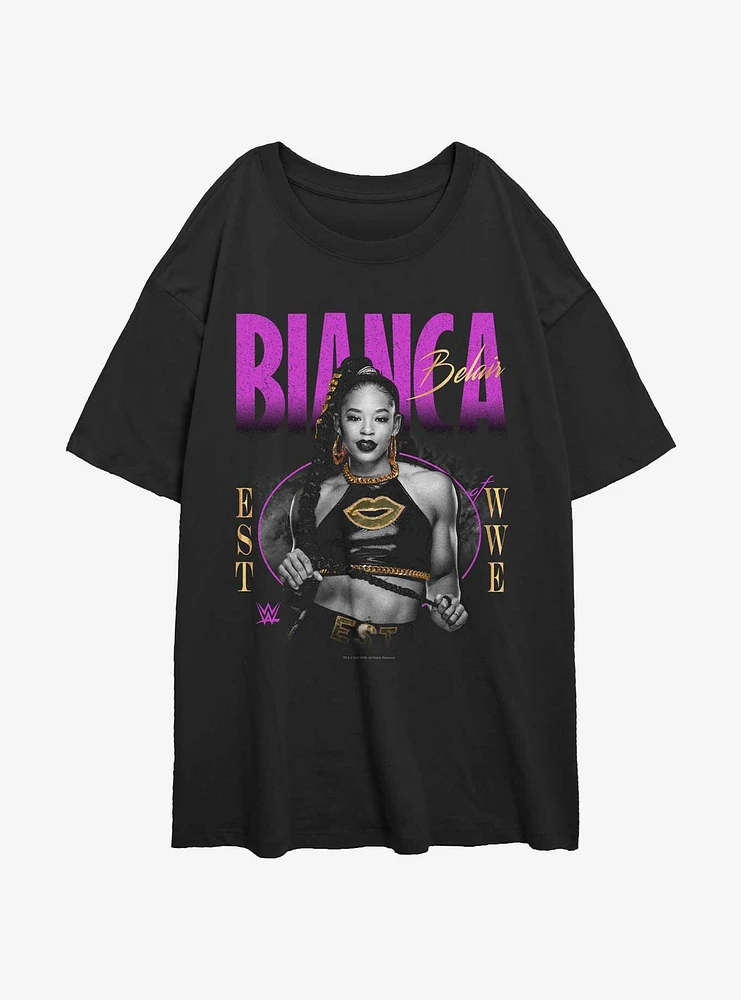 WWE Bianca Belair Bling Womens Oversized T-Shirt