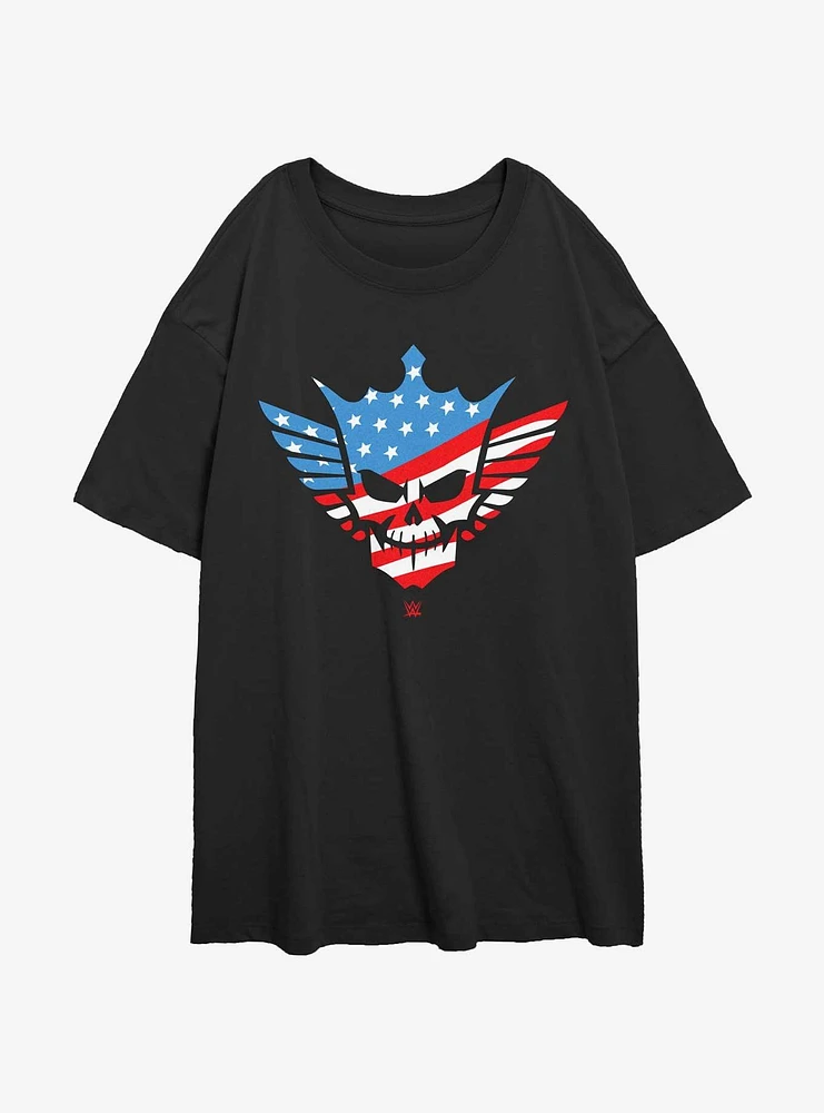 WWE Cody Rhodes American Nightmare Skull Womens Oversized T-Shirt