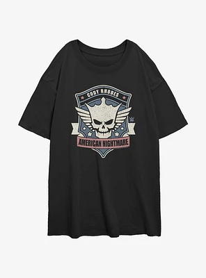 WWE American Nightmare Cody Rhodes Crest Womens Oversized T-Shirt