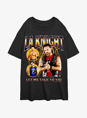 WWE LA Knight Let Me Talk To Ya Collage Womens Oversized T-Shirt