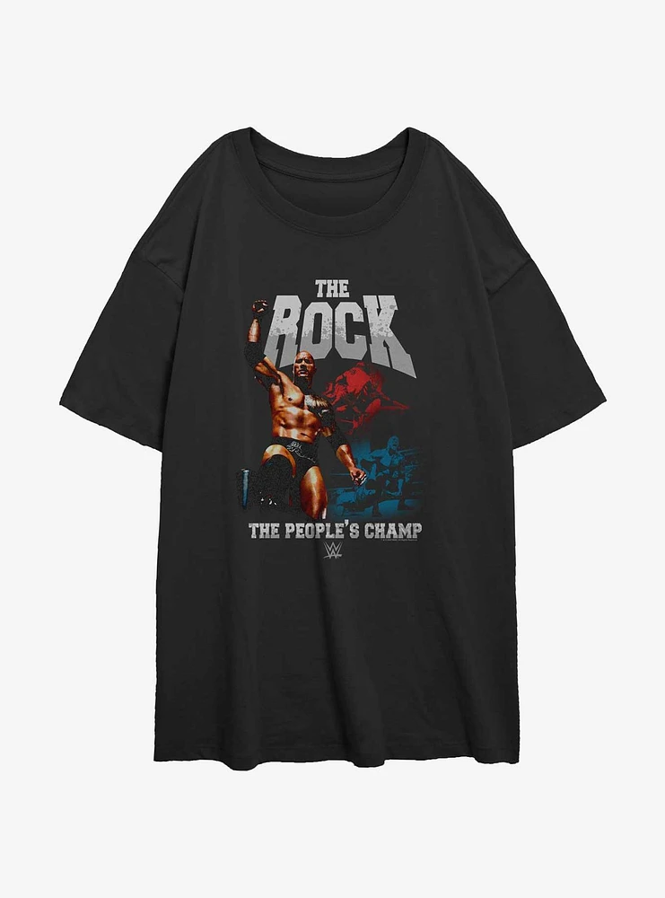 WWE The Rock People's Champ Womens Oversized T-Shirt