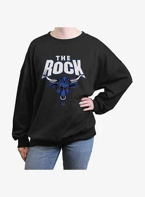 WWE The Rock Logo Womens Oversized Sweatshirt