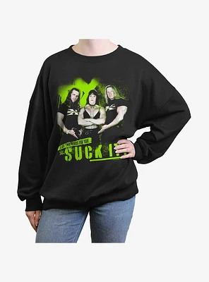 WWE Two Words For Ya Womens Oversized Sweatshirt