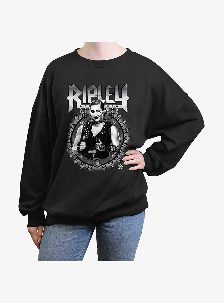 WWE Rhea Ripley Metal Womens Oversized Sweatshirt