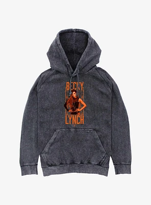 WWE Becky Lynch Portrait Logo Mineral Wash Hoodie